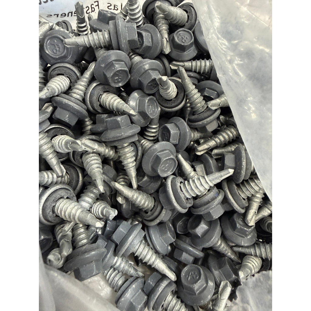 Lot of 500 Dark Gray 7/8" Stitch Screws Roofing Hex Washer Head