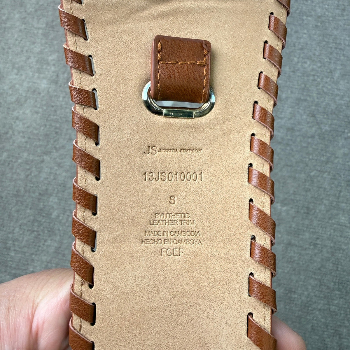 MSRP $34 Jessica Simpson 13JS010001 Women S Cognac Stretch Belt Whipstitch Wide