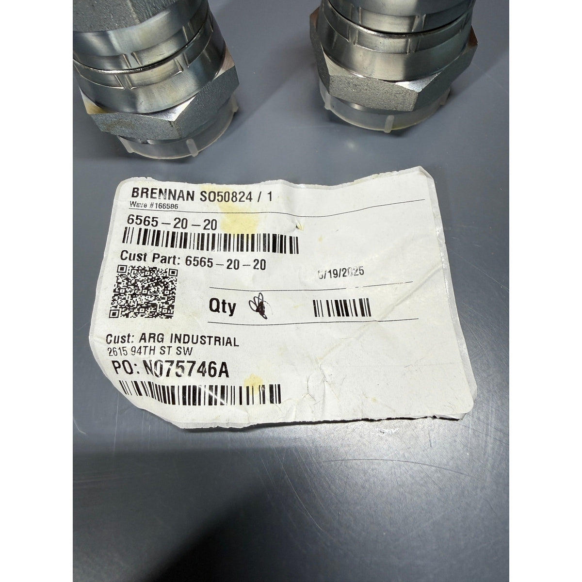 Set of 2 Brennan 6565-20-20 Straight Adapter 1-1/4" Female SAE 37° JIC x 1-1/4"
