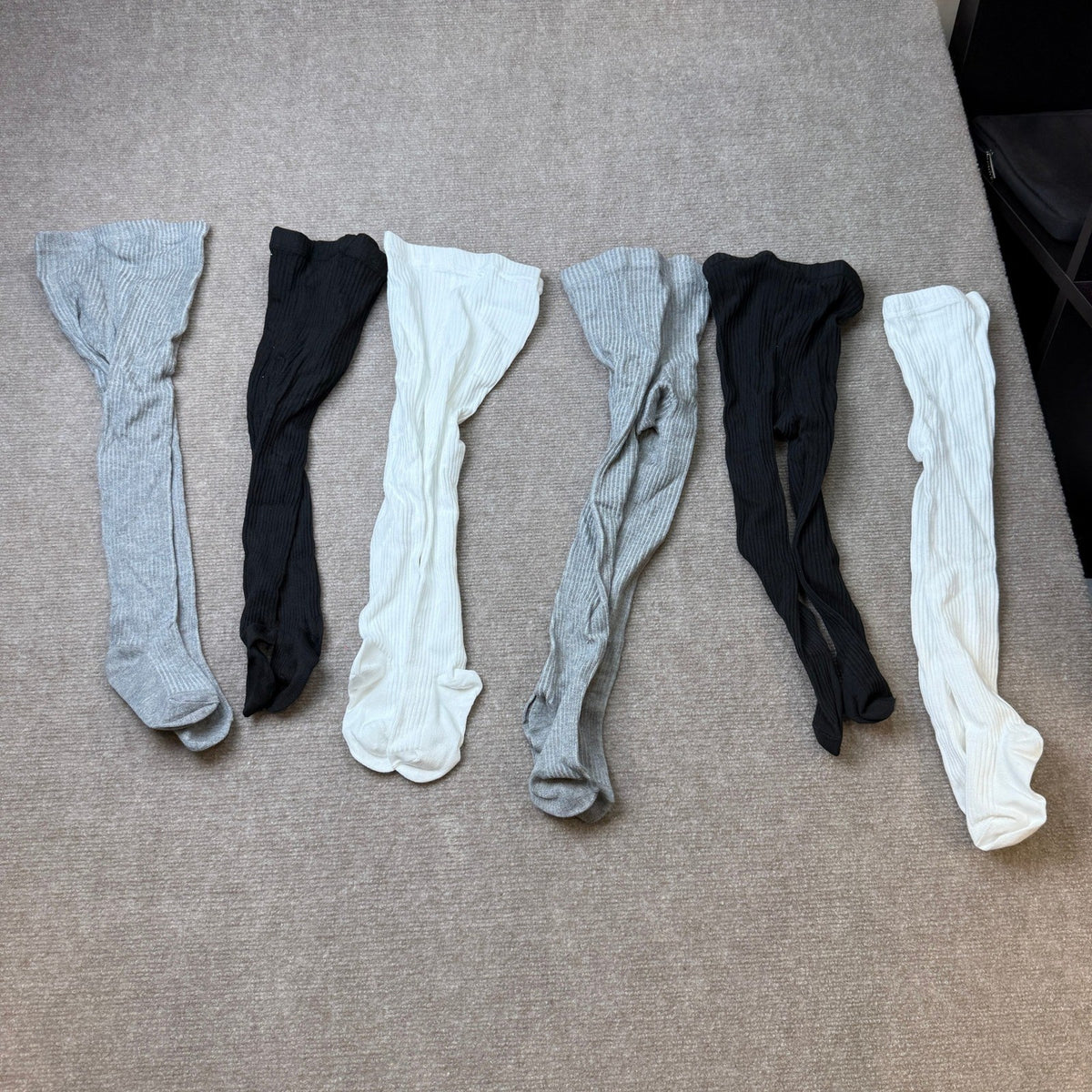 MSRP $19 GENTABY 6 Pack Girls' 1-3Y Tights Cable Knit Pantyhose Soft Cotton