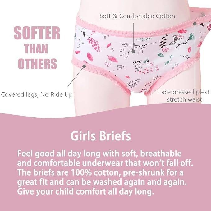Hbhpov 12pcs Toddler Girls' 3-4T Cotton Panties Baby Soft Assorted Briefs Under