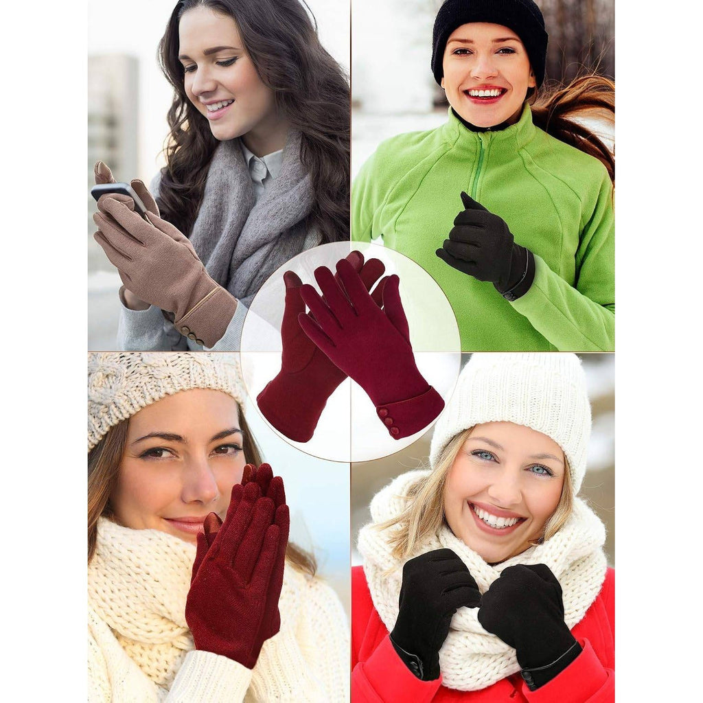 MSRP $22 Patelai 2 Pairs Womens Warm Fleece Lined Gloves Winter Touchscreen