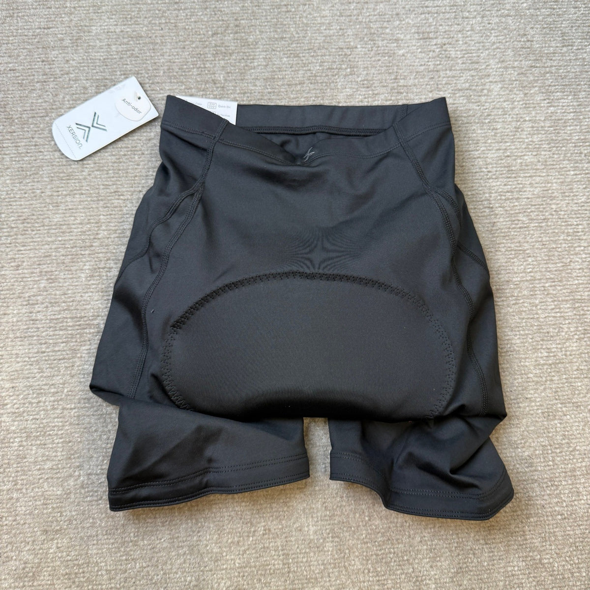 MSRP $44 Xersion Padded Cycling Womens XS Black 7 1/2" High Rise Bike Short