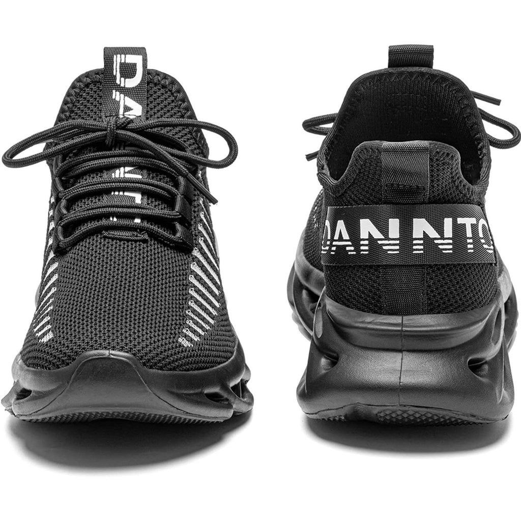 Dannto US Men's 11 / Women's 12 Black Running Shoes Breathable Walking Sneakers