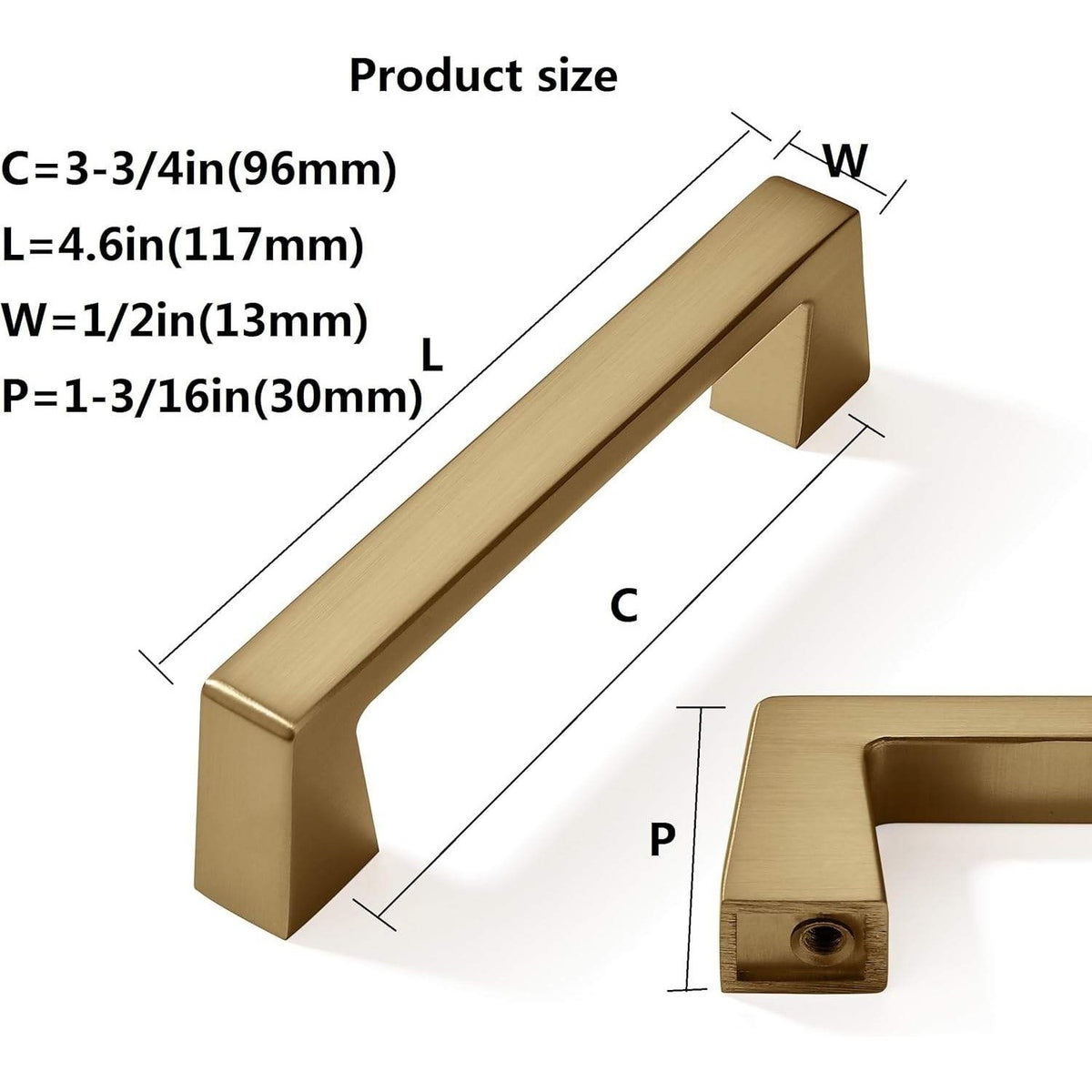 Set of 8 CABDM 3-3/4" Solid Champagne Bronze Cabinet Handles Kitchen Hardware