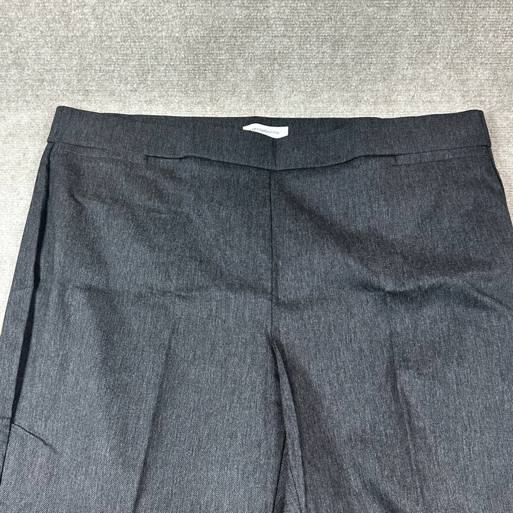 MSRP $58 Liz Claiborne Lisa Womens 18W Short Charcoal Heather Pull-On Pants