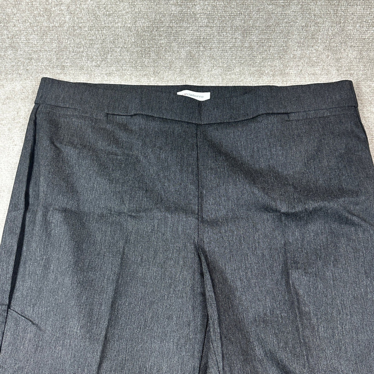 MSRP $58 Liz Claiborne Lisa Womens 18W Short Charcoal Heather Pull-On Pants