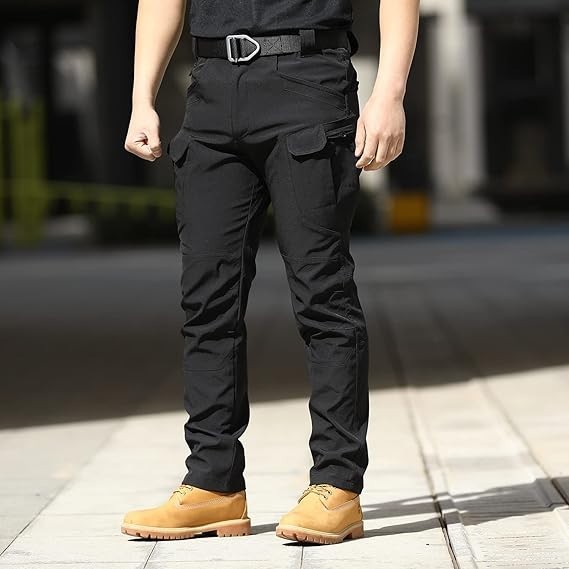 AUTIWITUA Mens Black 3XL Tactical Cargo Pants Water Resistant (NO BELT) Ripstop