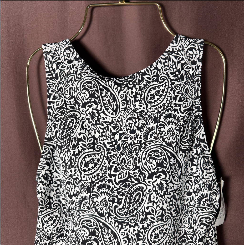 Lands' End Women's 4, 2 LONG High Neck Modest Tankini Swimsuit Top UPF 50 Sun Pr