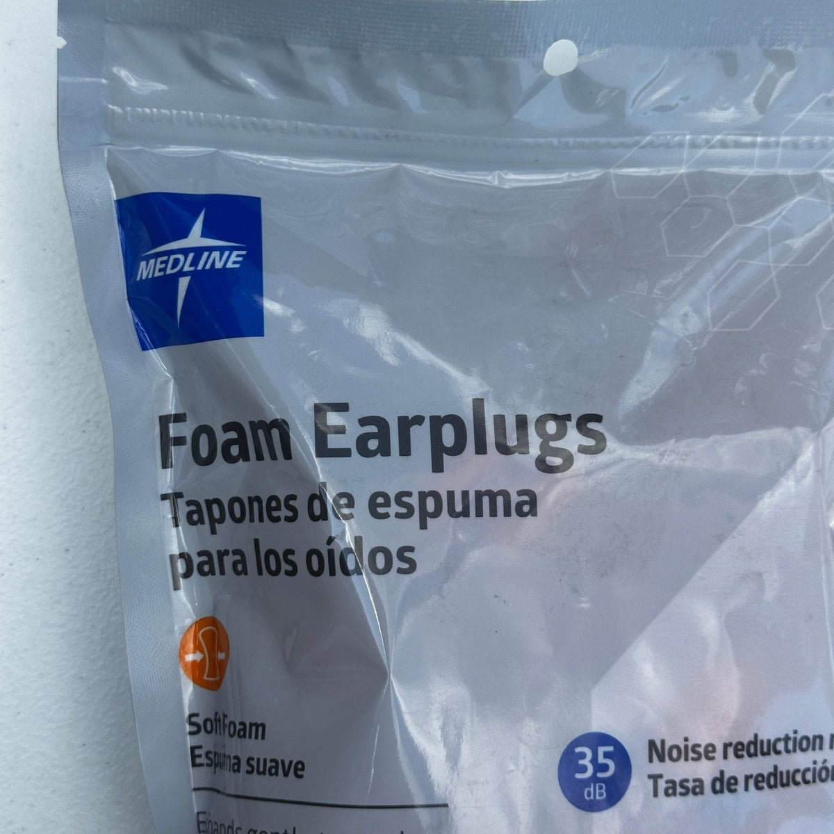 Pack of 50 Pairs Medline Soft Foam Earplugs 35dB Noise Reduction