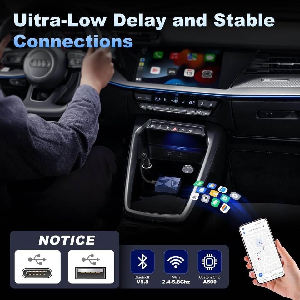 MLFEsyRC CP79‑N Android Auto Wireless Adapter with NFC Quick Connect for 2016