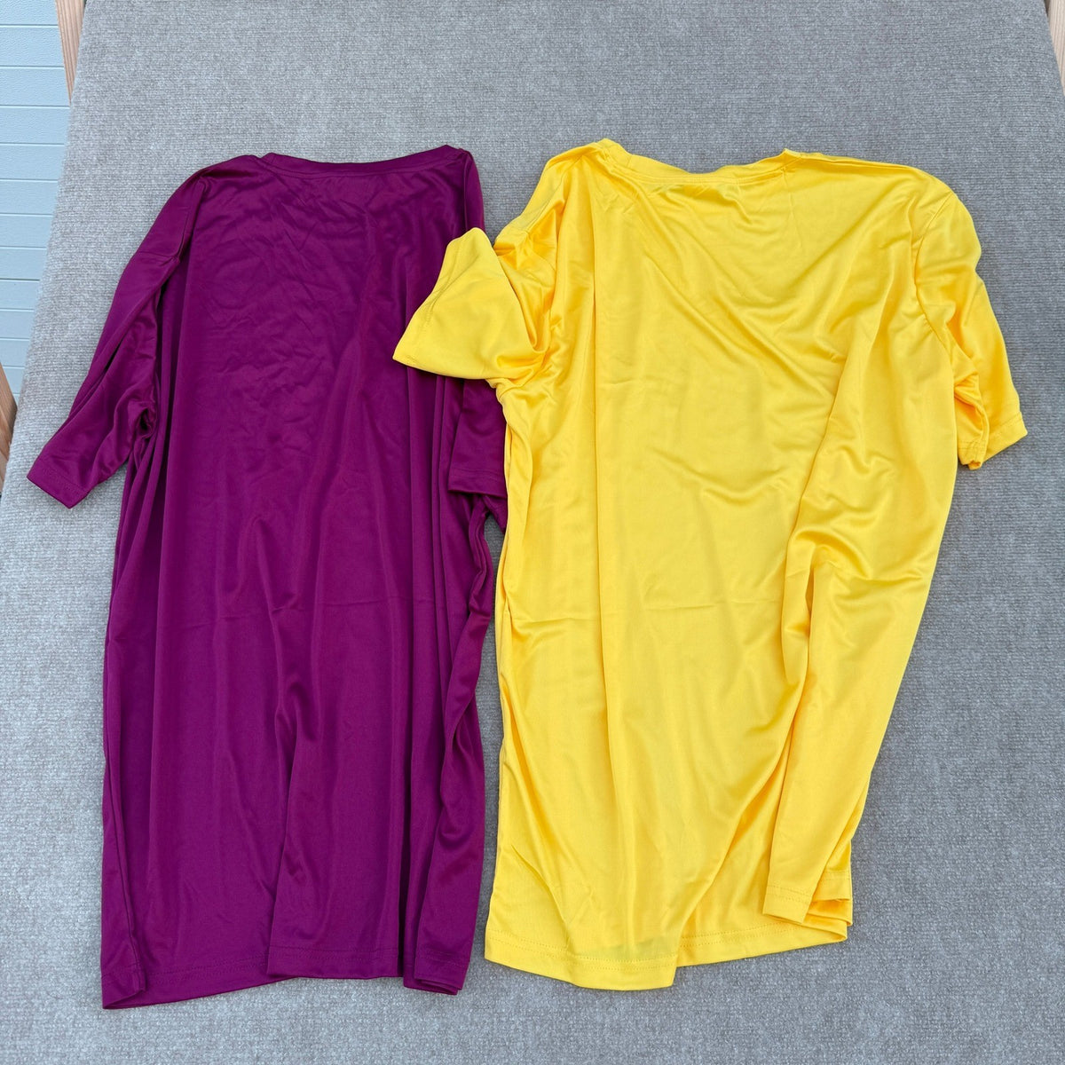 Set of 2 SWOTHONE Men's 2XL Yellow, Maroon T-Shirt Crew Neck Athletic Training