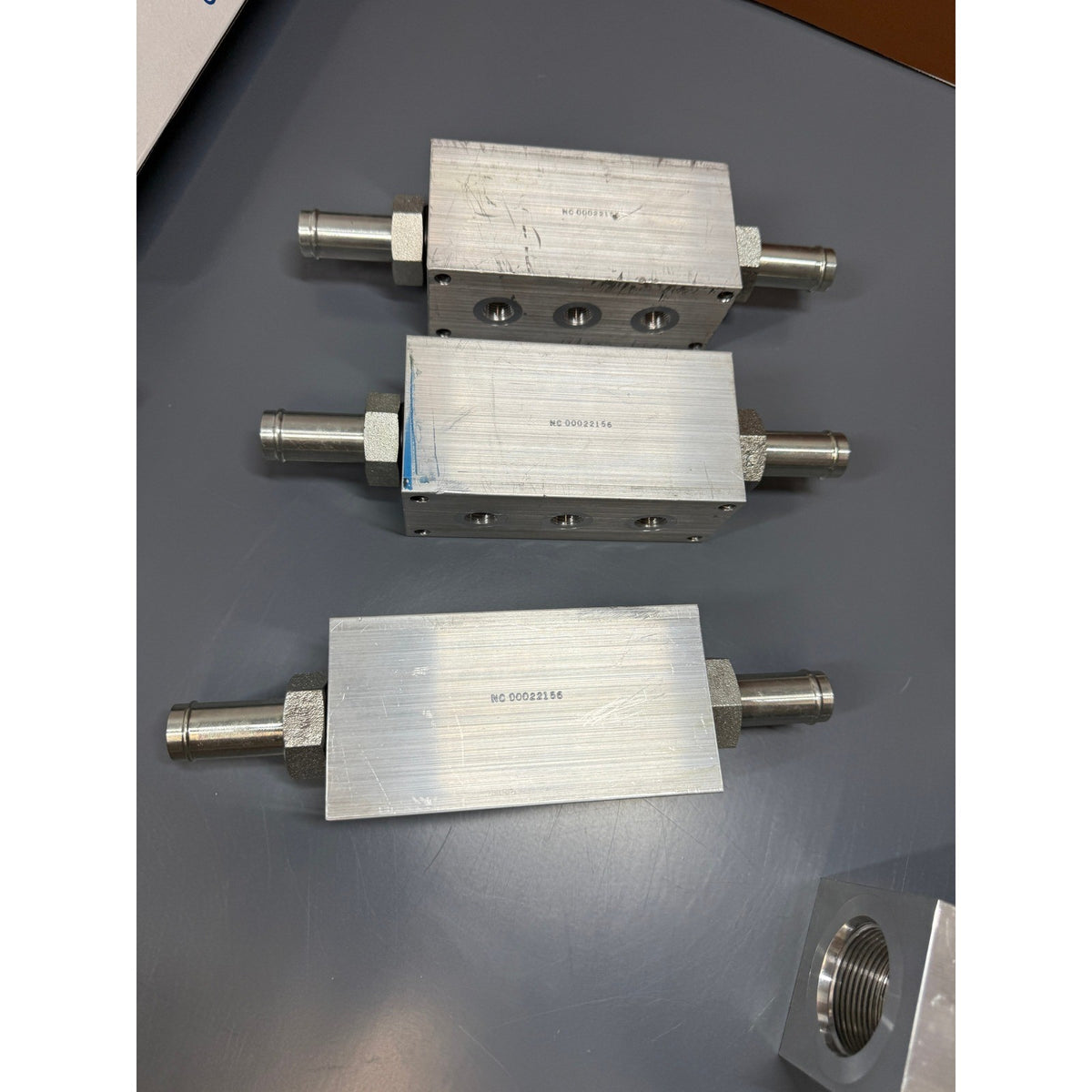 Set of 8 Aluminum Hydraulic / Pneumatic Distribution Manifold Blocks