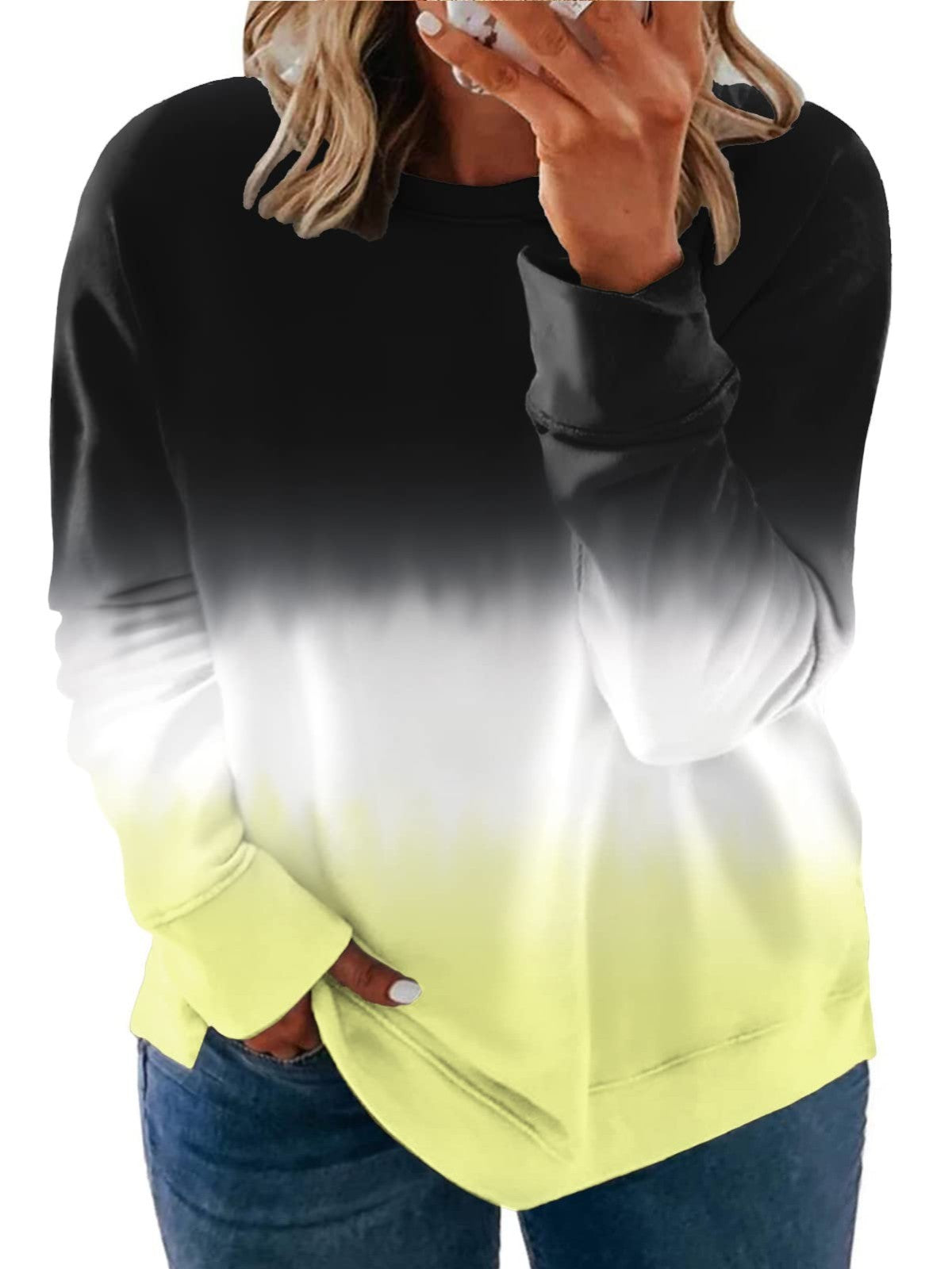 ROSRISS Women's Plus-Size 14W-28W Long Sleeve Sweatshirt Crewneck Top Pullover T