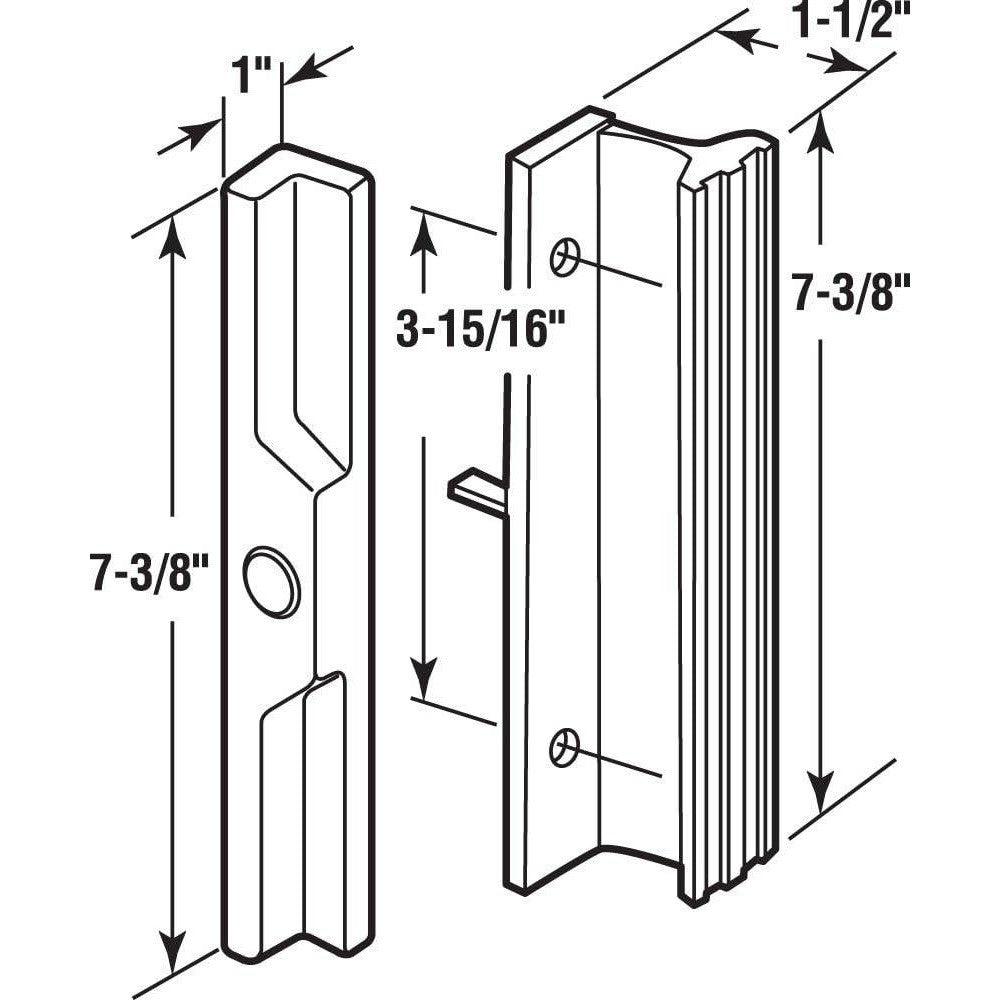 Prime-Line C 1058 3-15/16 In., Black Diecast, Mortise Style Sliding Patio Door