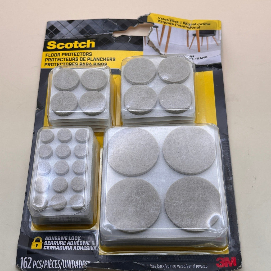 Scotch Felt Pads 162pcs Beige, Felt Furniture Pads for Protecting Hardwood Floo