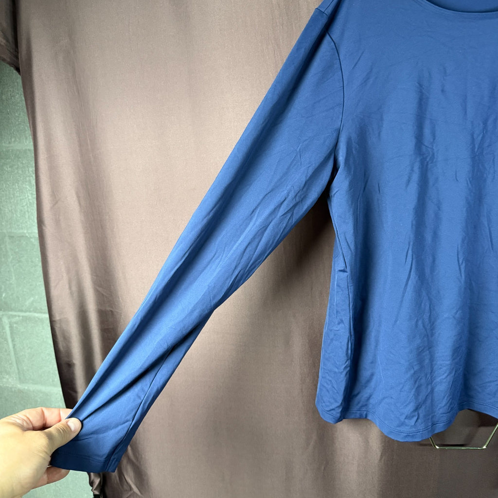 Lands' End Women's M-1X Deep Sea SunShade UPF 50 Long Sleeve Relaxed Rash Guard