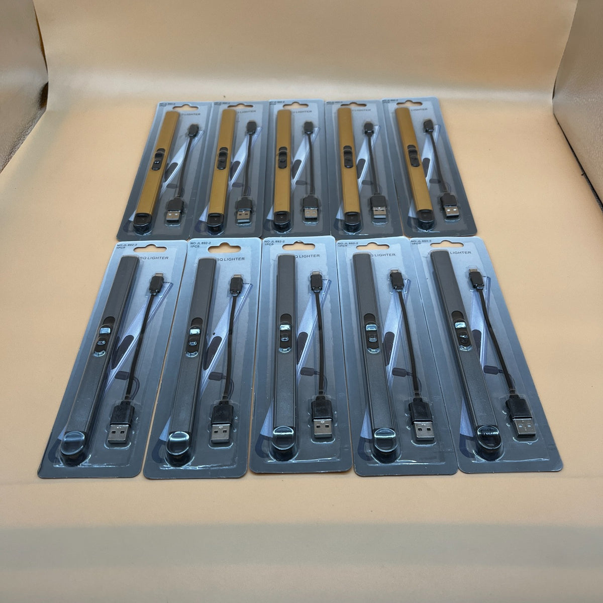 Set of 10 USB Rechargeable Electric Arc Lighters Long Flameless for Candle BBQ G