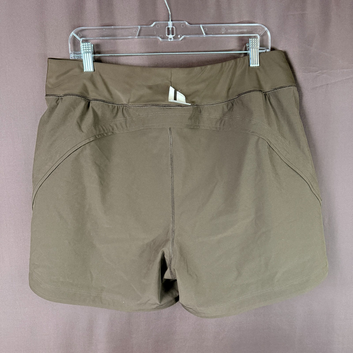 Lands End Womens 14 LONG Quick Dry Elastic Waist Board Shorts Rich Coffee Swim C
