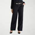 MSRP $74 Liz Claiborne Charlotte Womens 12 Tall Black Wide Leg Mid Rise Trouser