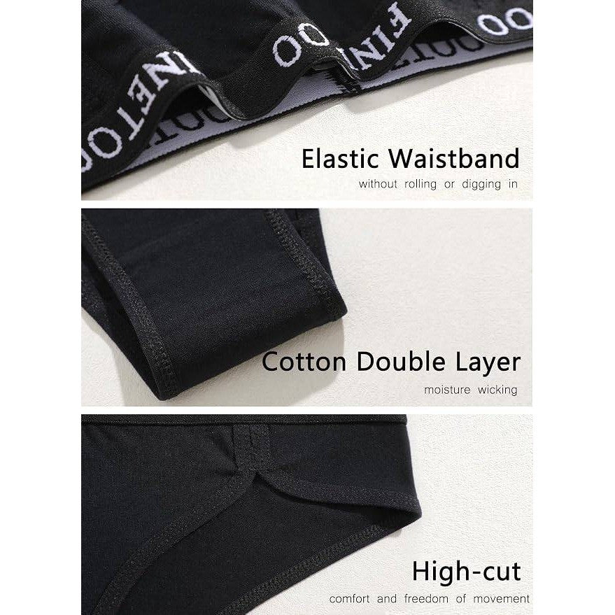 FINETOO 5 Pack Women's S Cotton Underwear Cheeky Panties Sexy Hipster Bikini E