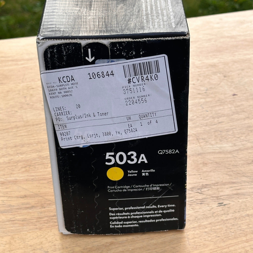 HP 503A Yellow Q7582A Print Cartridge for LaserJet CP3505, 3800 Sealed
