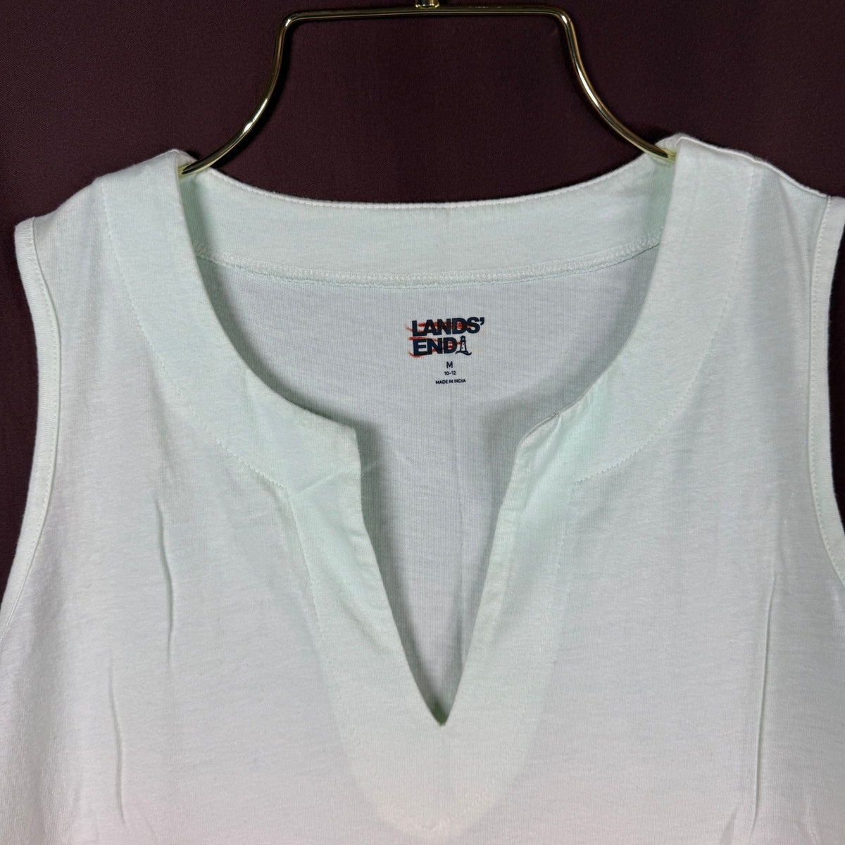 Lands End Womens M Cotton Jersey Sleeveless Swim Cover-up Dress Lemon Lime Ombre