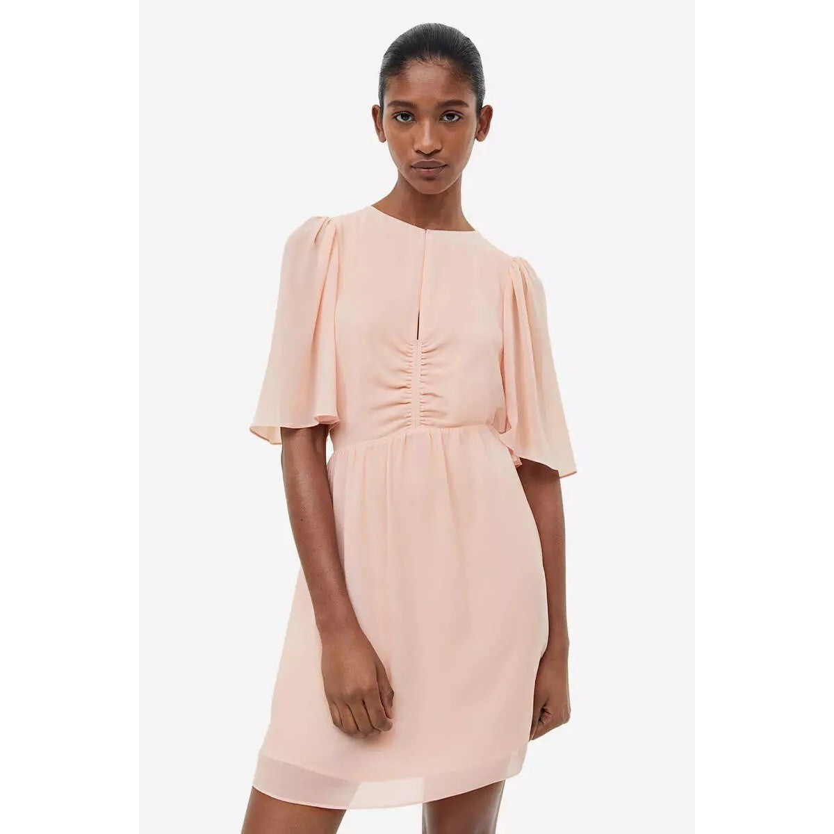 NWT Women's H&M Butterfly-Sleeved Dress Size XL Powder pink
