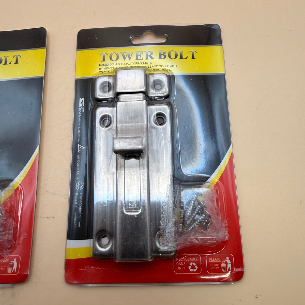 Set of 2 NELXULAS Stainless Steel Door Latch Sliding Lock Barrel Bolt (4-1/5")