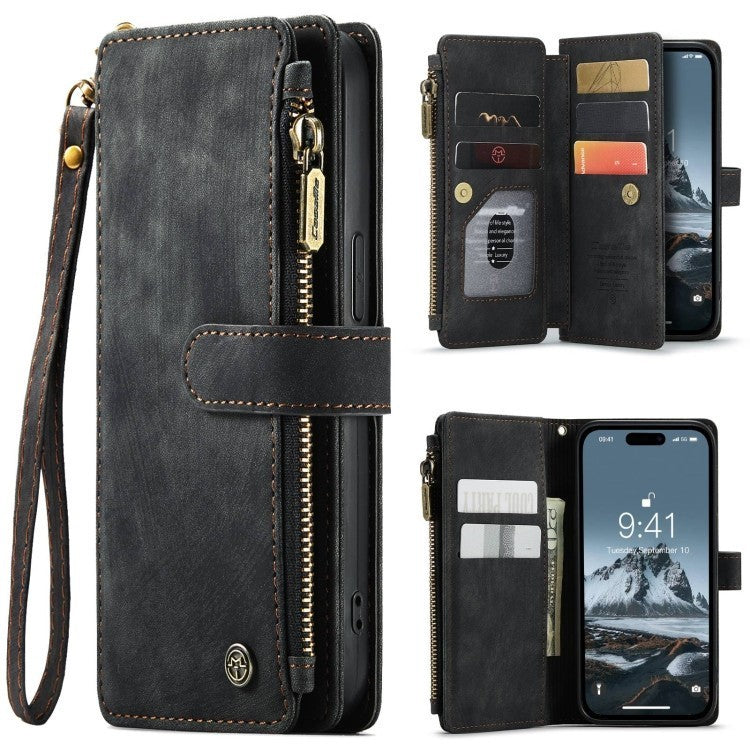 CaseMe C30 For iPhone 15 Pro Max Multifunctional PU Leather Phone Case