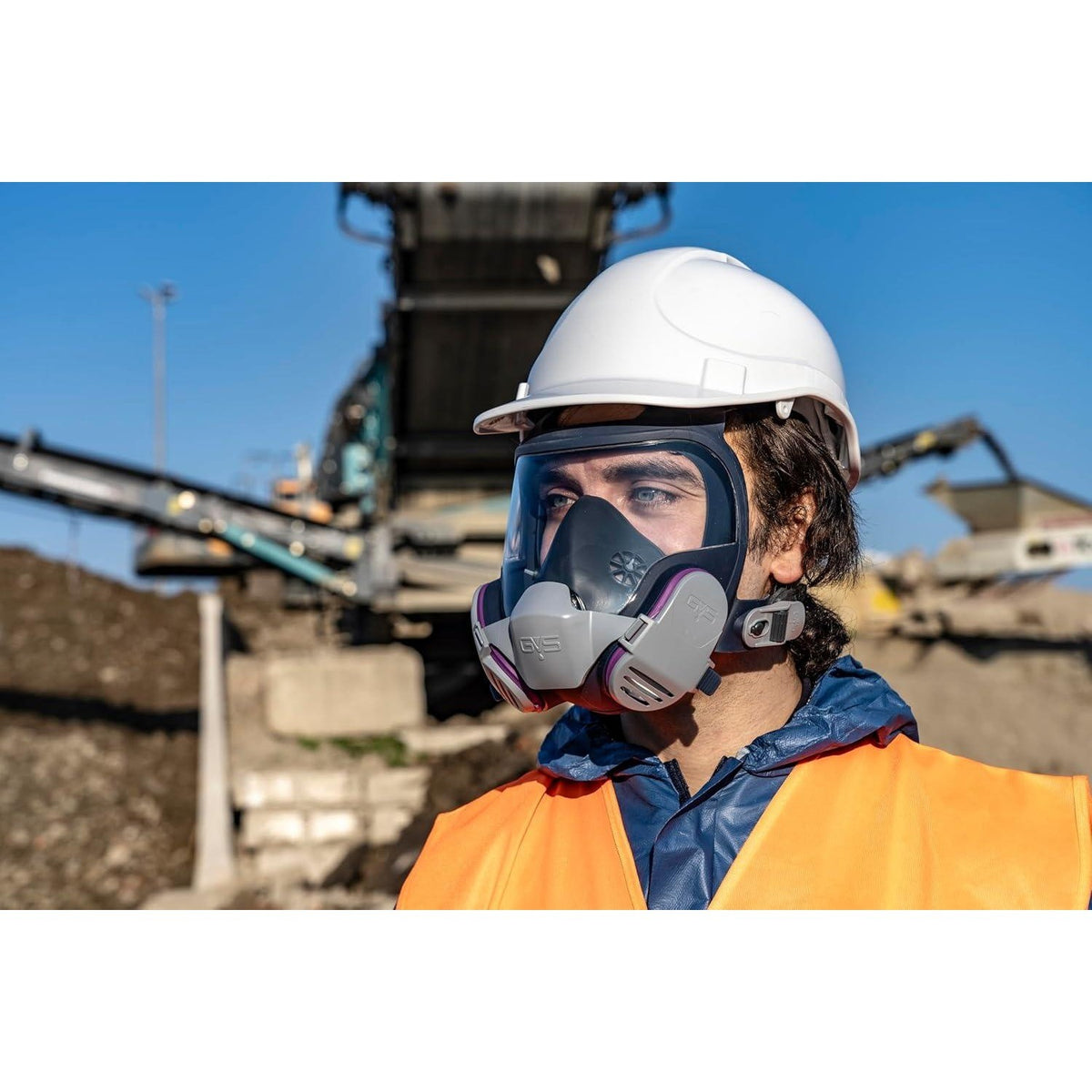 GVS FFM1243 Elipse Full Facepiece Respirator with P100 Replaceable Filters, On