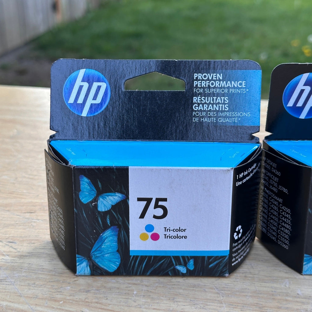 Set of 2 HP 75 Tri-Color CB337WN Original Ink Cartridge EXP 05/2020