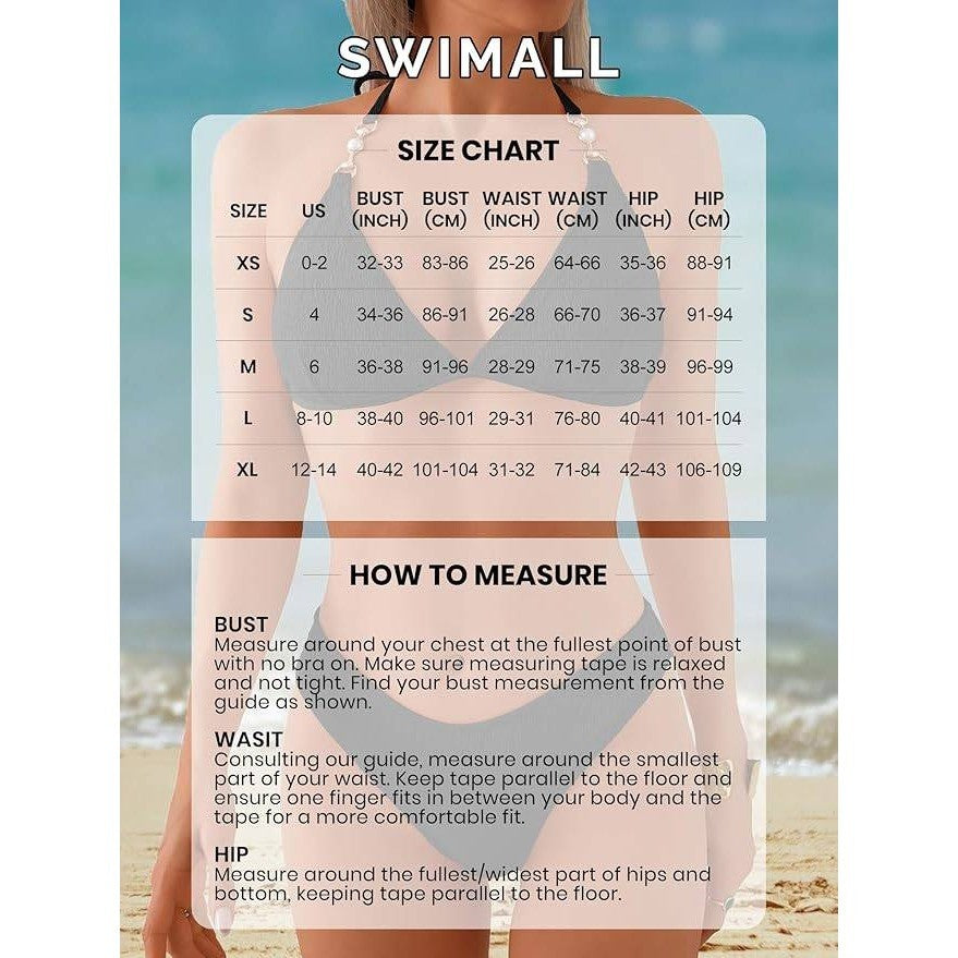 MSRP $43 swimall Women's L Triangle Bikini Set Cheeky High Cut Sexy Two Piece