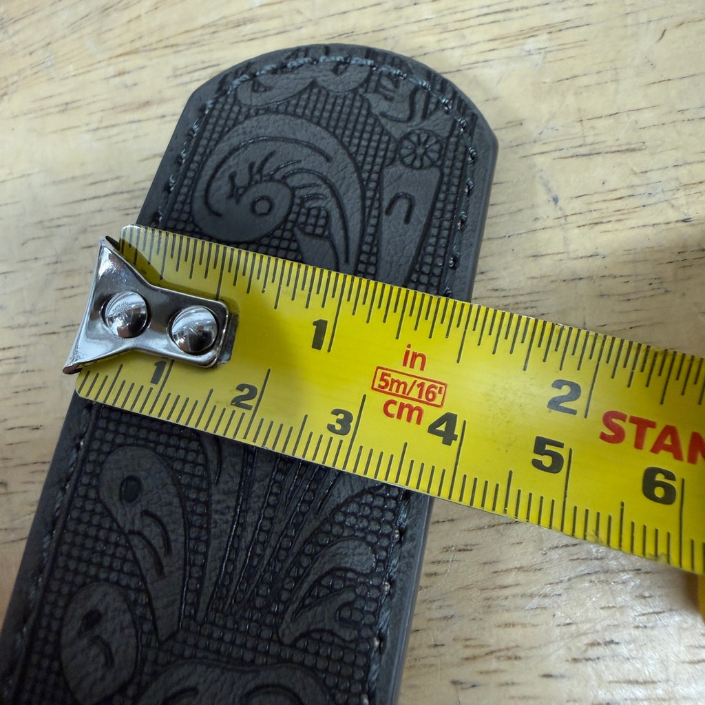 BC Belts Grey Western Leather Belt Strap XS (26-28" Waist) 1.5" Wide Embossed