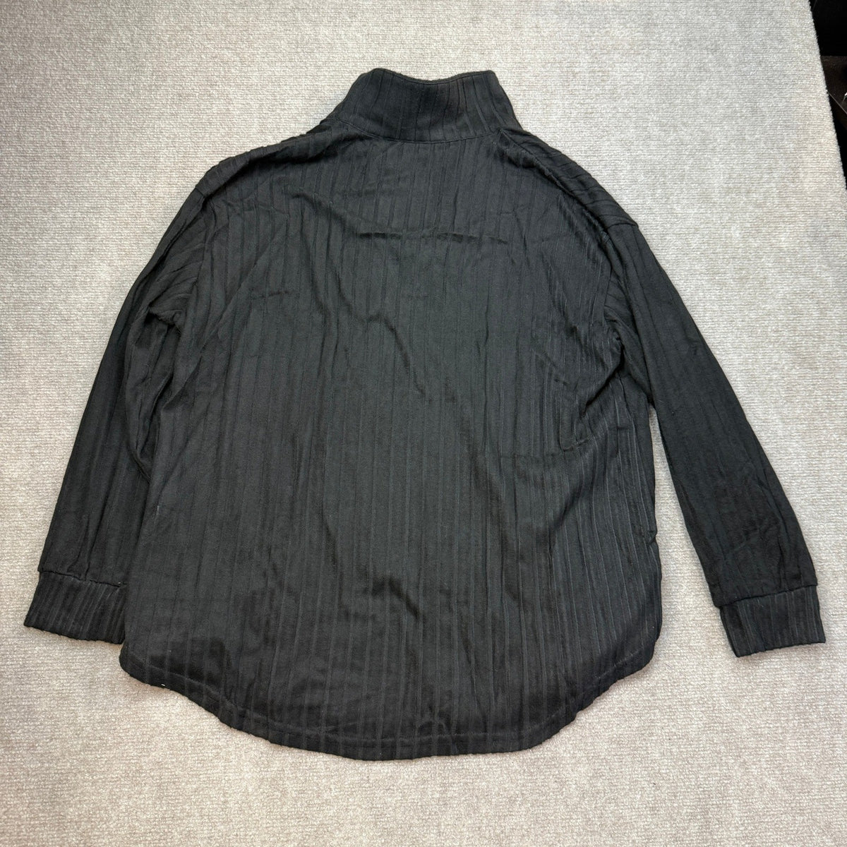 ROSRISS Women's 2XL Black Casual Knit Pullover Split V-Neck Long Sleeve Sweate