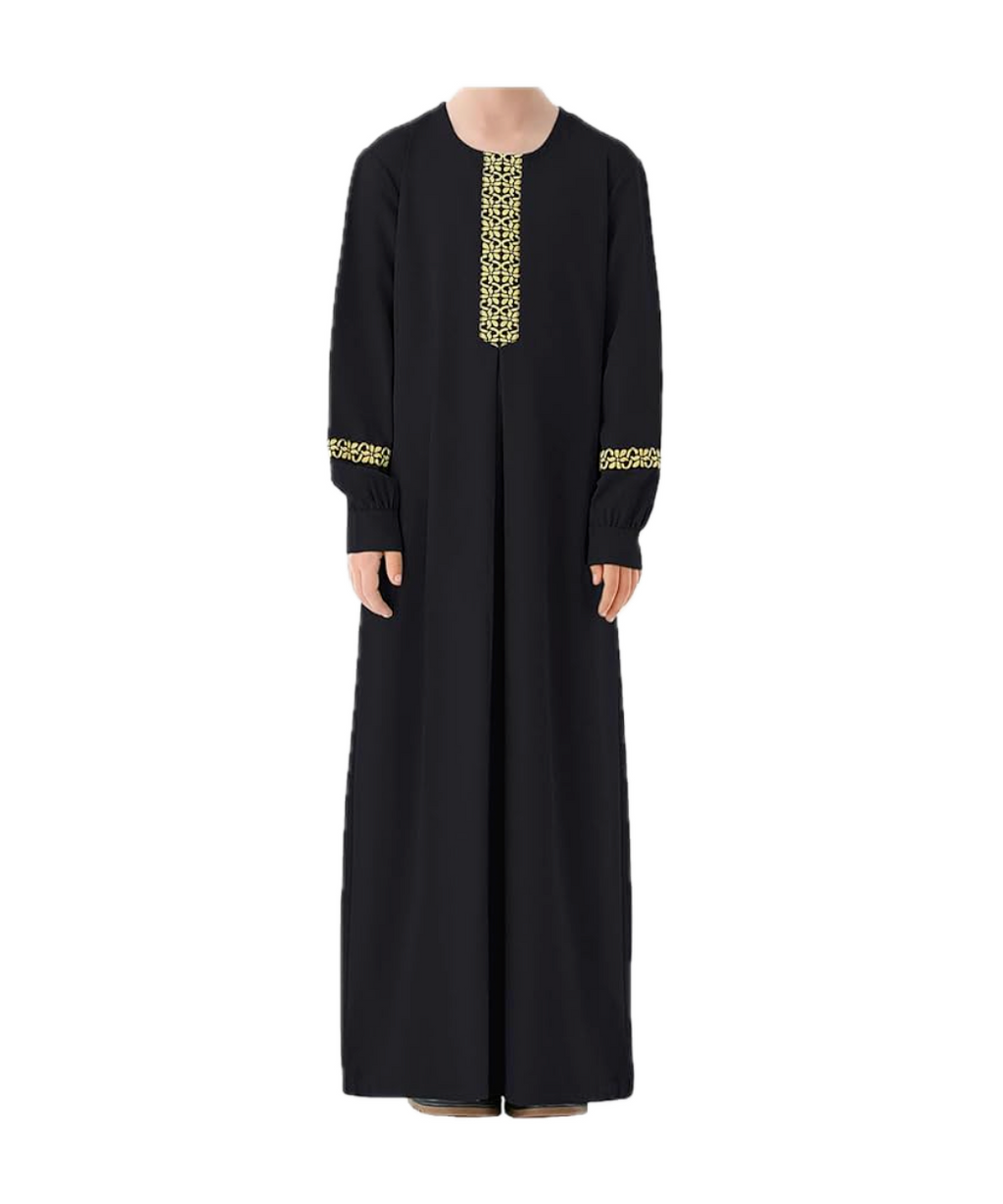 Abetteric Kids Girls Long Sleeve Abaya Dress Muslim Islamic Kaftan Printed Maxi