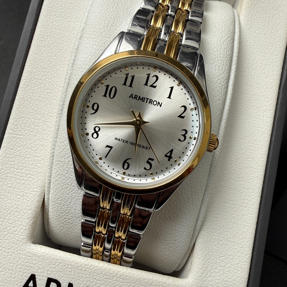 MSRP $65 Armitron 75/5304TTB Women's Two Tone Bracelet Quartz Watch New Batter
