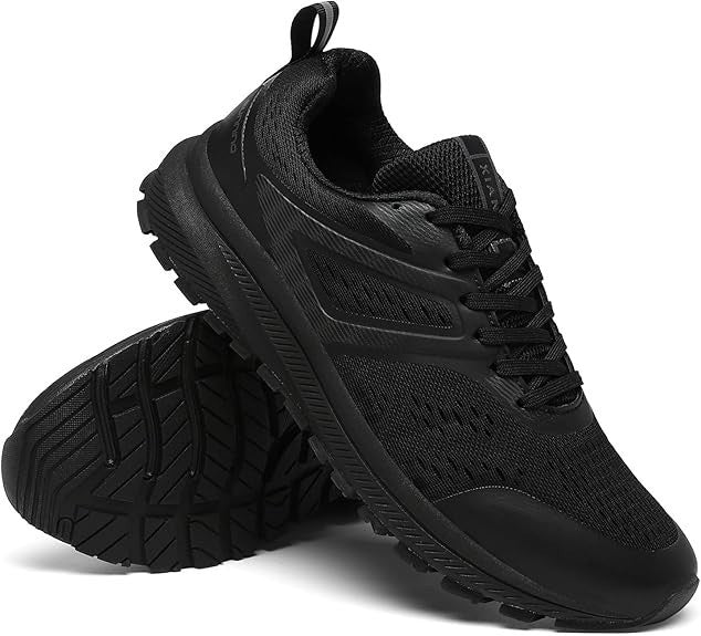 Xianv Men's US 8-10 Black Walking Shoes Lightweight Breathable Athletic Running