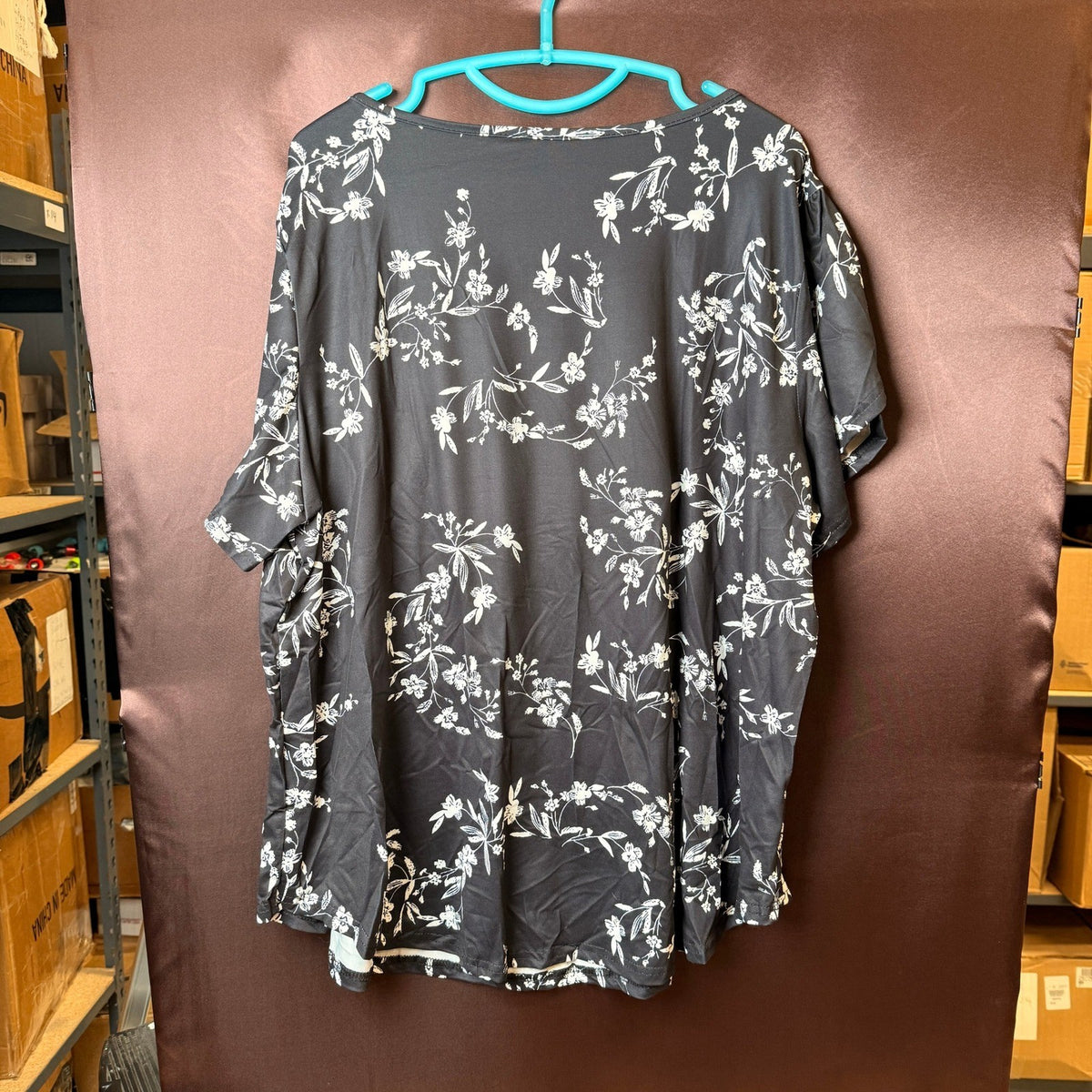 VISLILY Women's 3XL Summer Top Petal Short Sleeve T-Shirt Square Neck Blouse Fl