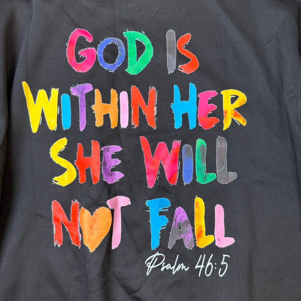 MSRP $33 VILOVE Women's L Christian Sweatshirt God Is Within Her Pullover Long