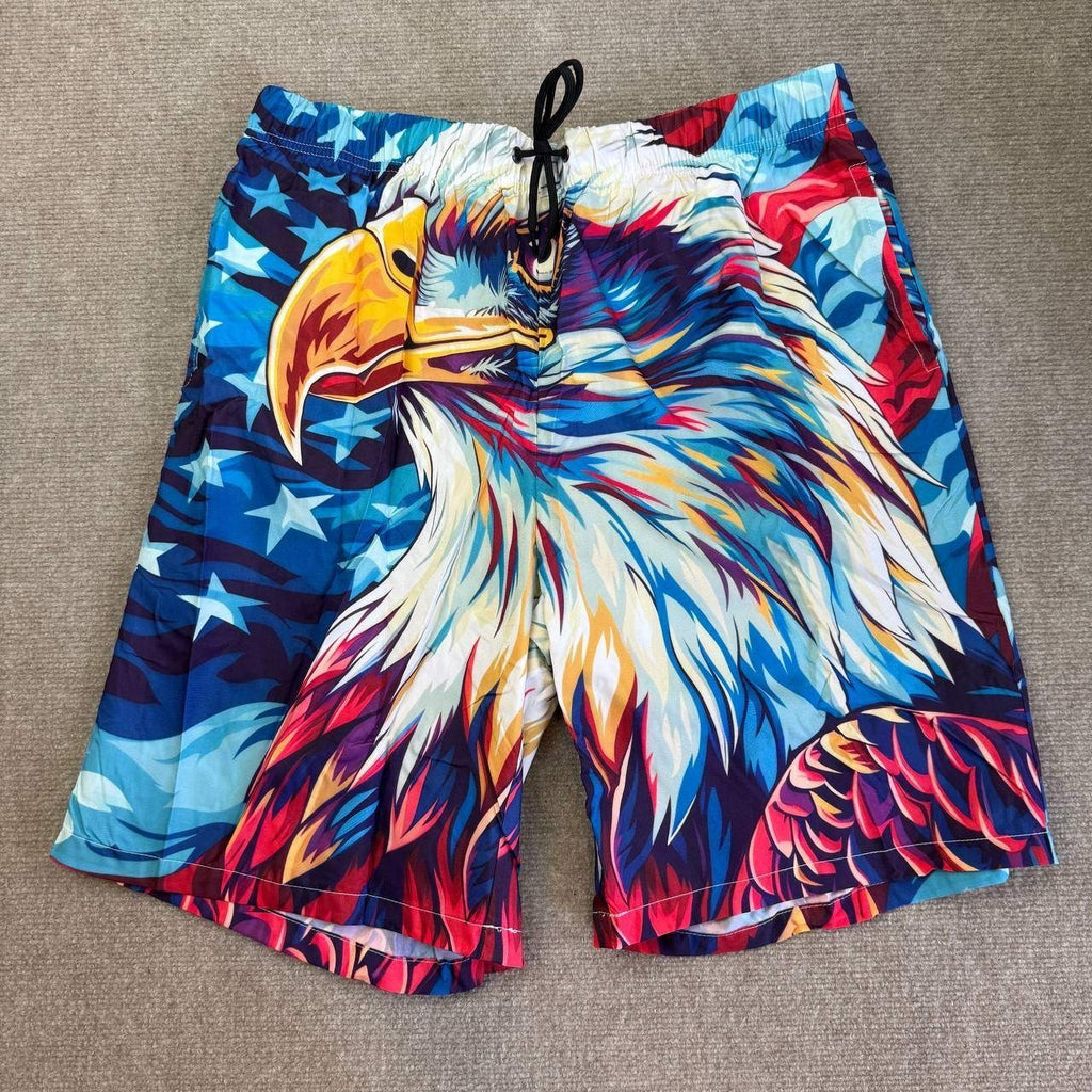 Set of 3 Men's XL Toucan Eagle Watermelon Swim Trunks Quick Dry Beach Shorts M