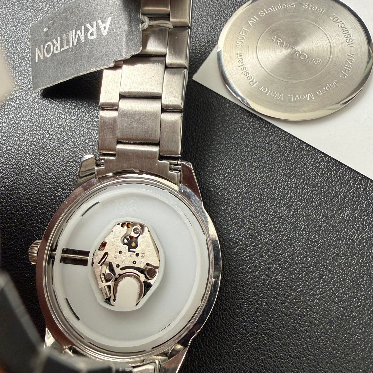 Armitron 20/5409SV Men's Diamond Dial Silver Tone Watch BACK NOT CLOSING