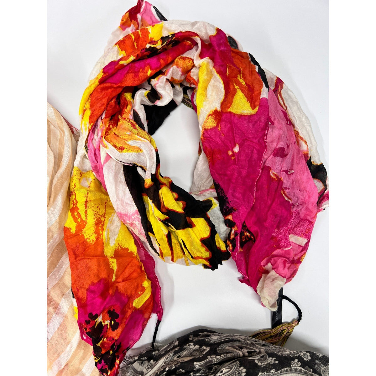 Set of 3 Women's Lightweight Scarves Colorful Patterns, Fashion Accessories Lane