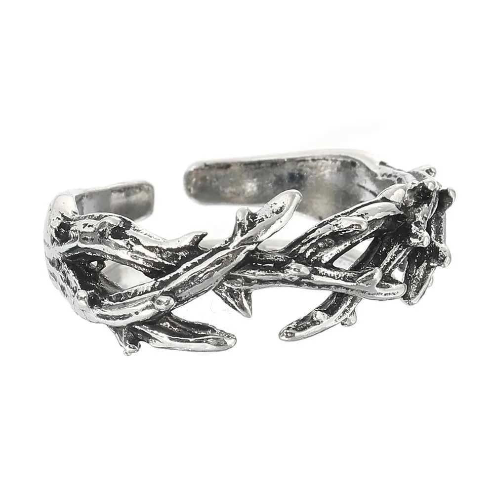 Jesus Crown of Thorns Ring Men's Women's Punk Gothic Stainless Steel Size 9