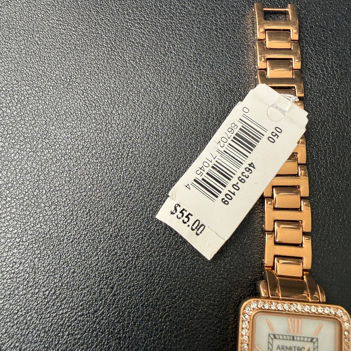 MSRP $55 Armitron 75/5841RG Women's Rose Gold Crystal Accented Bracelet Watch