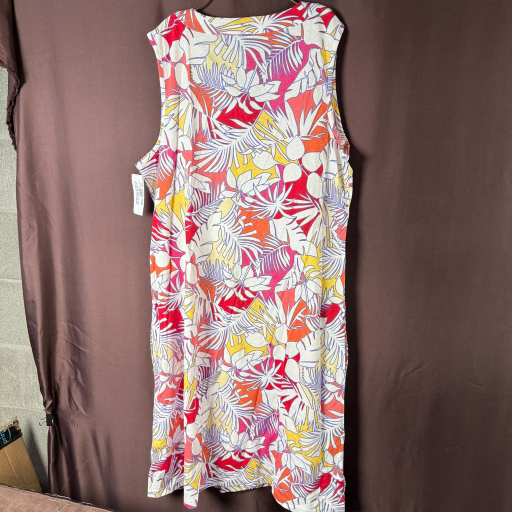 Lands' End Women's M, M LONG Sleeveless V-Neck Casual Cover Up Dress Multicolor