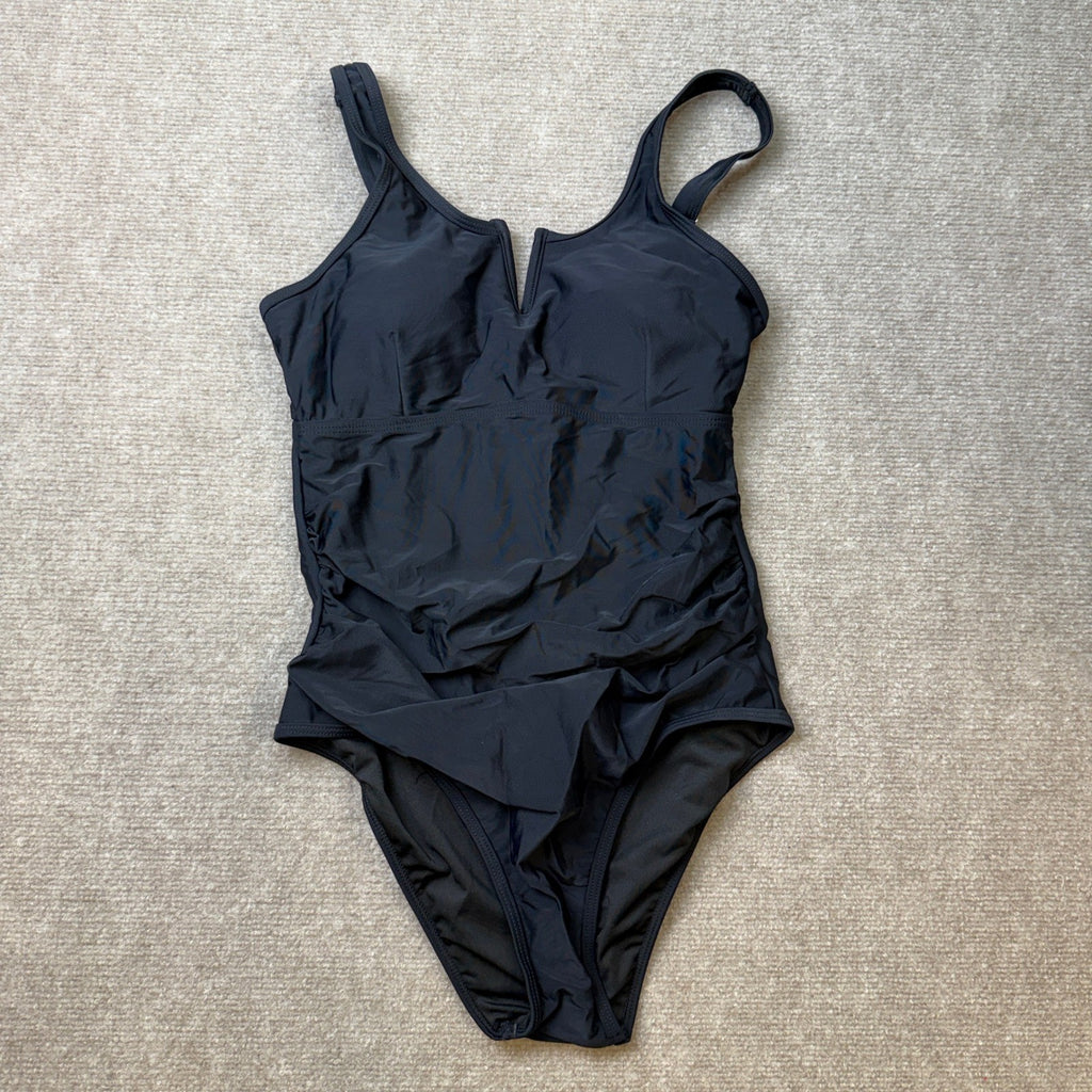 MSRP $26 Century Star Women's M Black Tummy Control One Piece Swimsuit Slimmin
