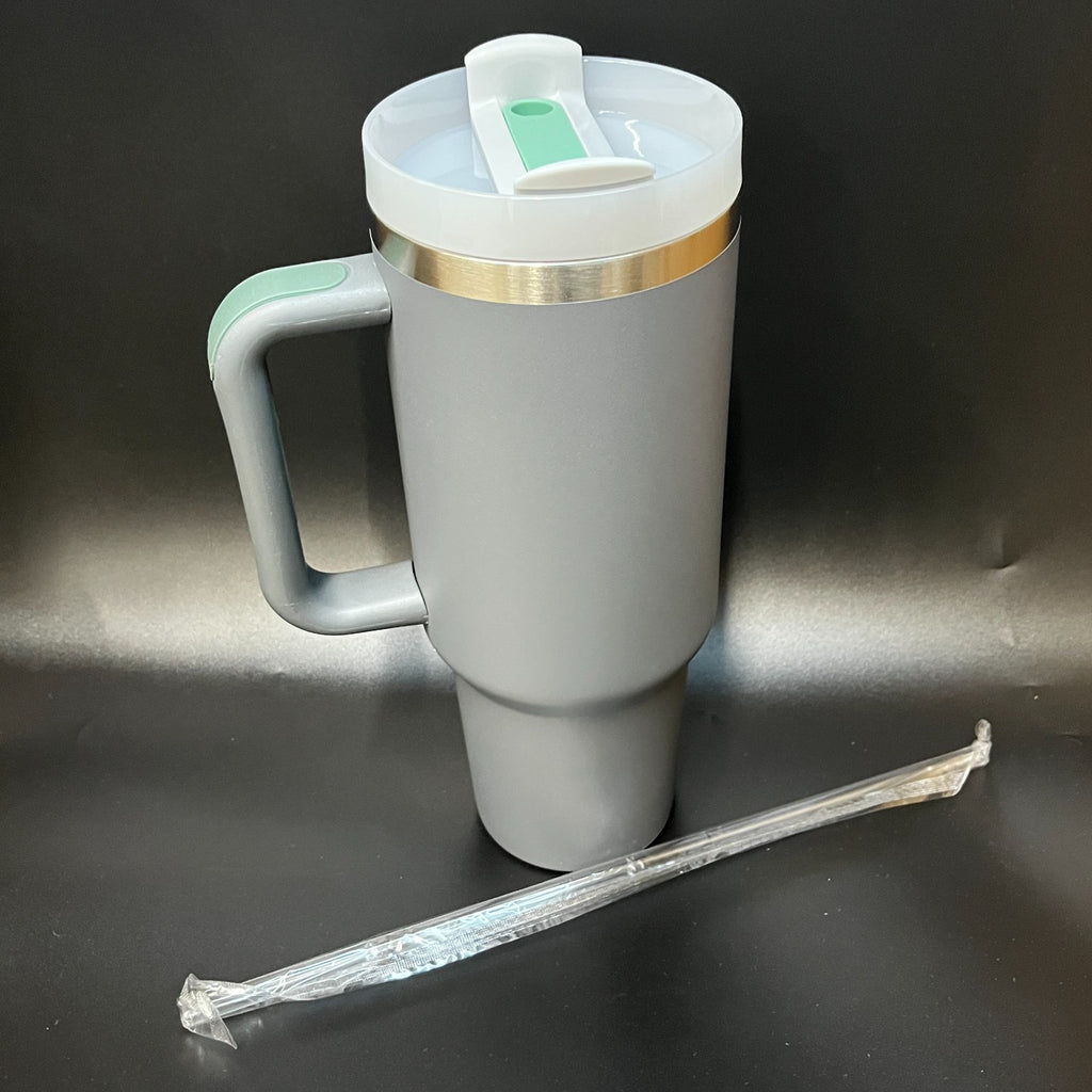40oz Tumbler with Handle and Straw Stainless Steel Vacuum Insulated Travel Mug W