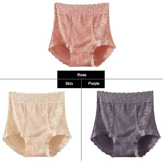 Set of 3 MSRP $39 Wanmeiqinglv Women's XL Sexy Lace Hipster Underwear Cotton