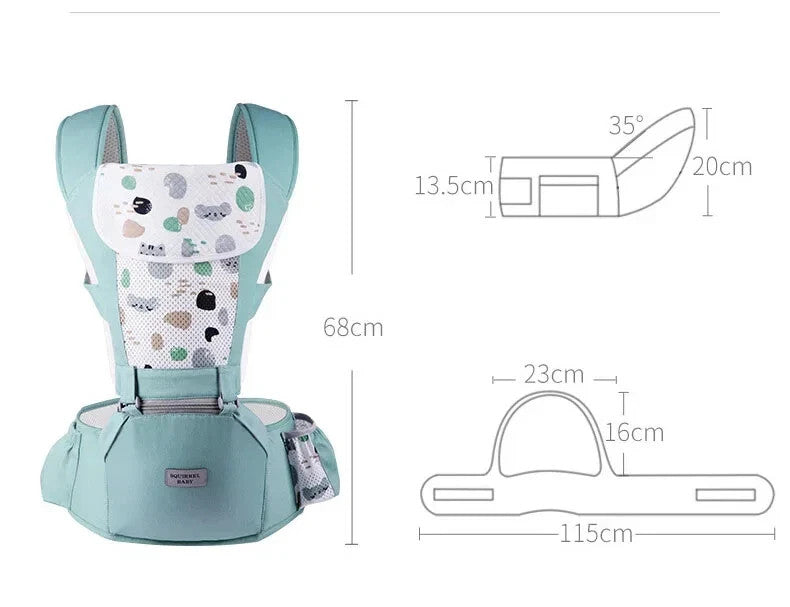 Baby Carrier Hip Seat Waist Stool For Newborn to Toddler w/ Adjustable Strap